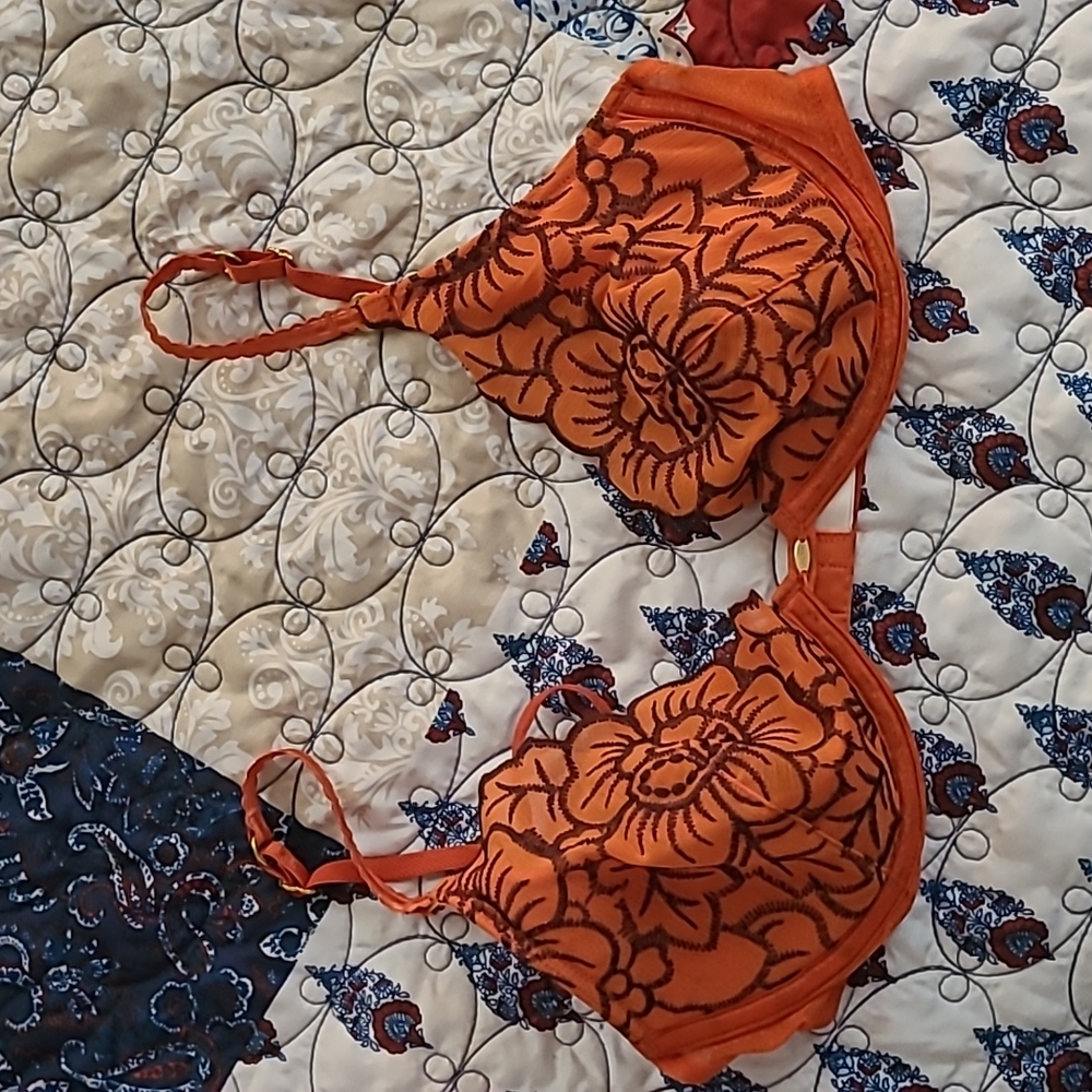 Victoria's Secret sheer orange bra